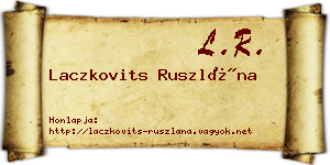 Laczkovits Ruszlána névjegykártya